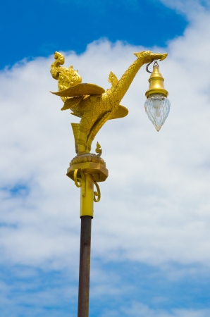 Kinnaree Decorated Lamp Street Lamp, Traditional Thai Styleの写真素材