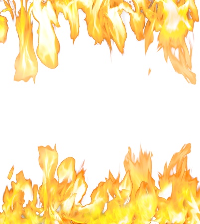 Fire flame isolated on white backgoundの写真素材