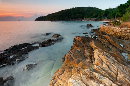Ocean twilight at Koh Samet, Thailandの写真素材