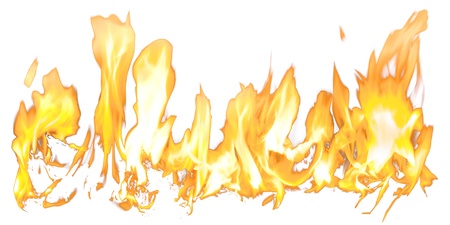 Fire flame isolated on white backgoundの写真素材