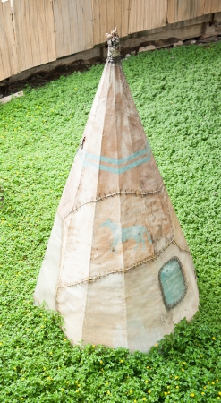 tipi on green
