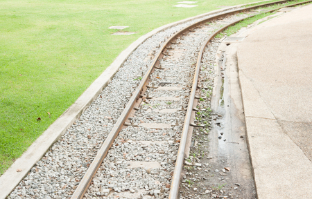 Empty railroad trackの写真素材