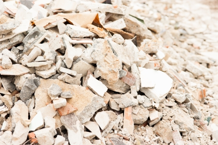 Background pile of broken bricks and tiles.の写真素材