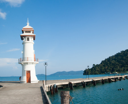 Lighthouse on the island, Koh Chang, Thailandの写真素材