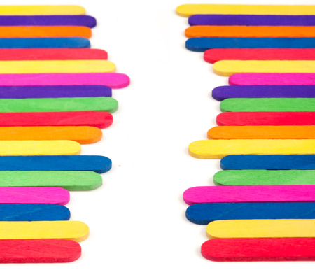 colorful wood ice-cream stickの写真素材