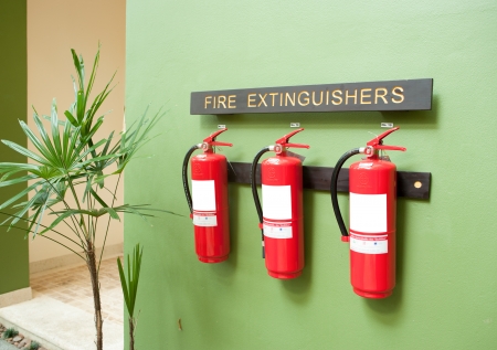 Fire Extinguishers on Wallのeditorial素材