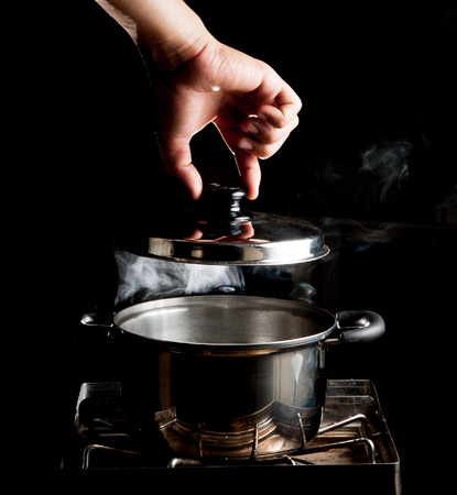Cooking in the potの写真素材