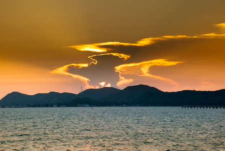 early morning sunrise over the sea.の写真素材