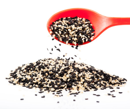 black and white sesame seeds の写真素材