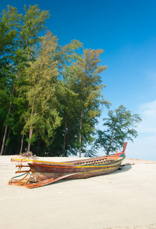 Boat on the beachの写真素材