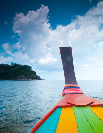 Traditional wooden boat in Lipe island, Thailandの写真素材
