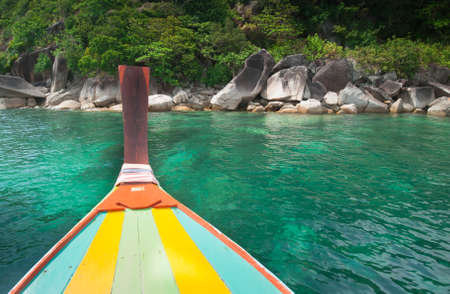Traditional wooden boat in Lipe island, Thailandの写真素材