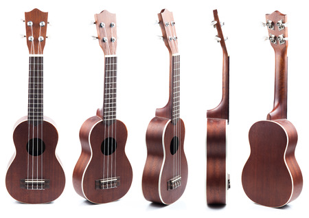 Ukulele hawaiian guitar isolated on white backgroundの写真素材