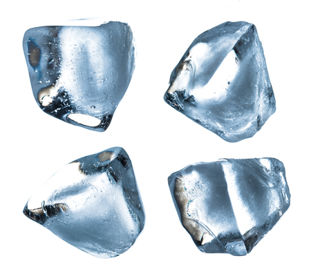 Cubes of ice on a white background.の写真素材