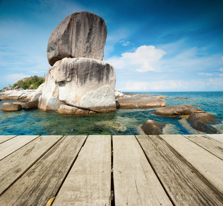 Rocks , sea and blue sky - Lipe island Thailandの写真素材