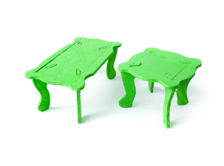 Green table isolated on white backgroundの写真素材