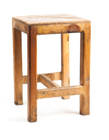 Old Chinese wooden chair isolated on whiteの写真素材
