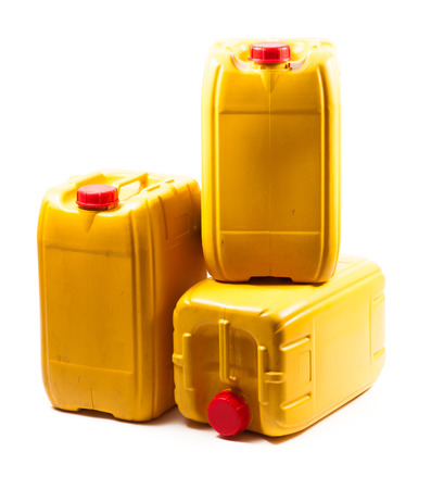 Yellow plastic gallonの写真素材