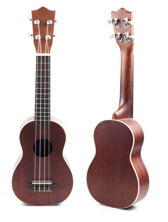 Ukulele hawaiian guitar isolated on white backgroundの写真素材
