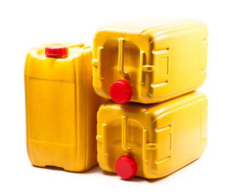 Yellow plastic gallonの写真素材