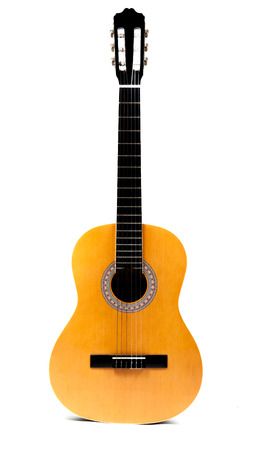 Isolated on white acoustic guitarの写真素材