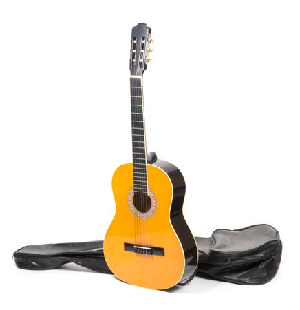 The image of acoustic guitar in a caseの写真素材