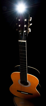guitar in the darkの写真素材