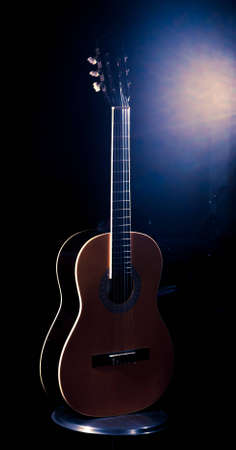guitar in the darkの写真素材