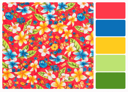 Colorful Traditional, Oriental Floral , colour palette swatches.の写真素材