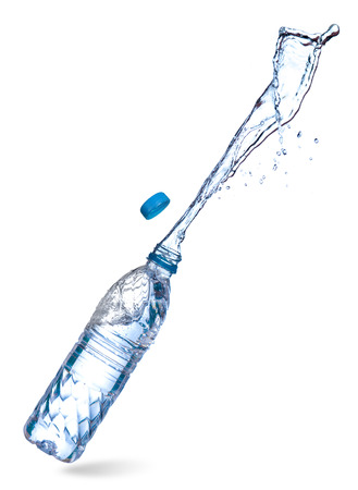 Water up from a plastic bottleの写真素材