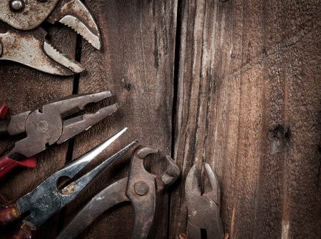 tool renovation on  woodの写真素材