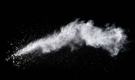 Flour on black backgroundの写真素材