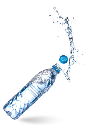 Water up from a plastic bottleの写真素材
