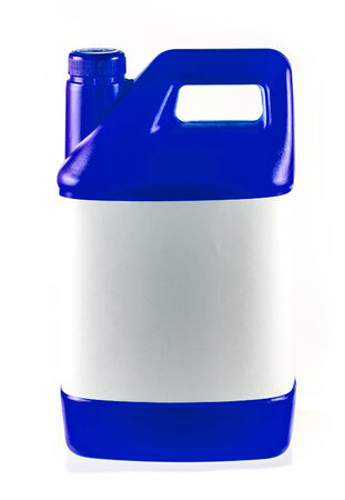 Blue plastic container isolated on a white background.の写真素材