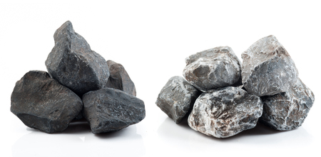 Fragment of granite on a white background.の写真素材
