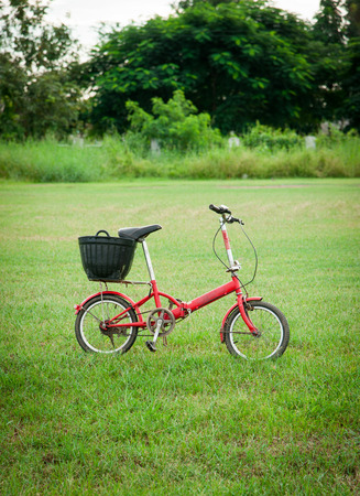Red Bicycle in parkの写真素材