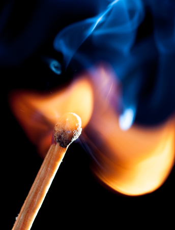 match bursting with incredible smoke cloudの写真素材