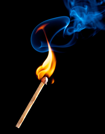 match bursting with incredible smoke cloudの写真素材