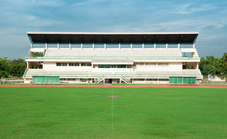 sports stadium and blue skyのeditorial素材