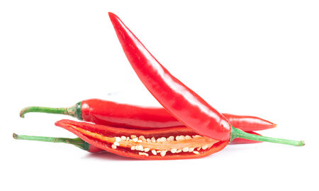 Red pepper and sliceの写真素材