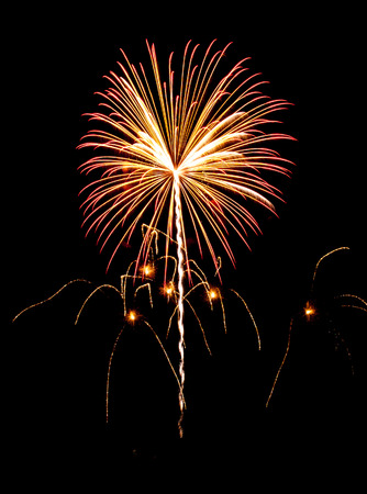 Colorful fireworks on the black sky backgroundの写真素材