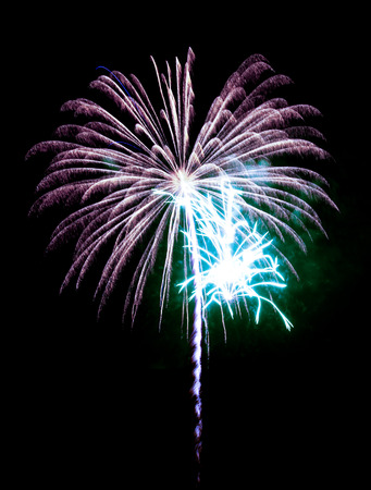 Colorful fireworks on the black sky backgroundの写真素材