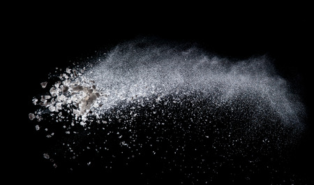Flour on black backgroundの写真素材