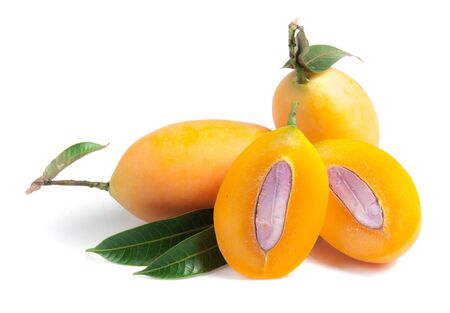 Marian plum or Maprang fruits of Thailand isolated