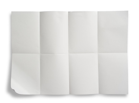 close up of a crumpled unfolded piece of paper on white backgroundの写真素材