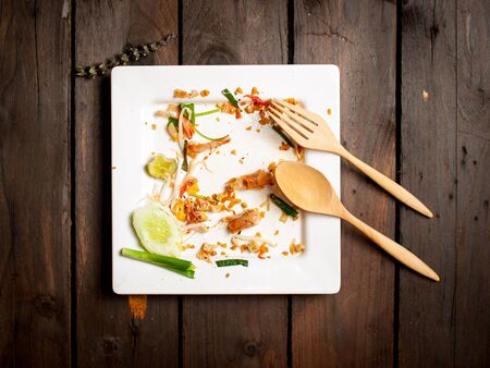 Empty dish after food on the table
