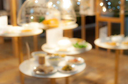 blurred food background,nuggets and vegetables on the tableの写真素材