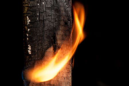 Fire against wooden