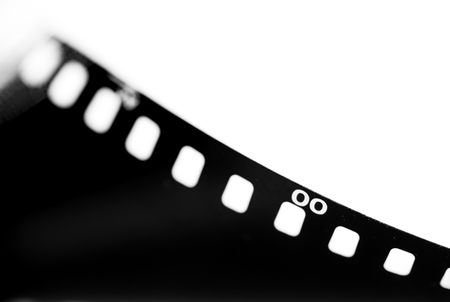 Close-up Film of a roll 35 mm photographic film,Selective focus with shallow depth of field.の写真素材