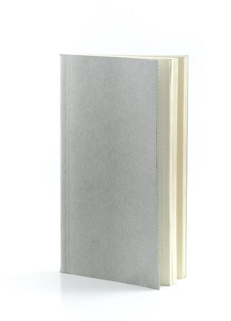 Grey book isolated on whiteの写真素材
